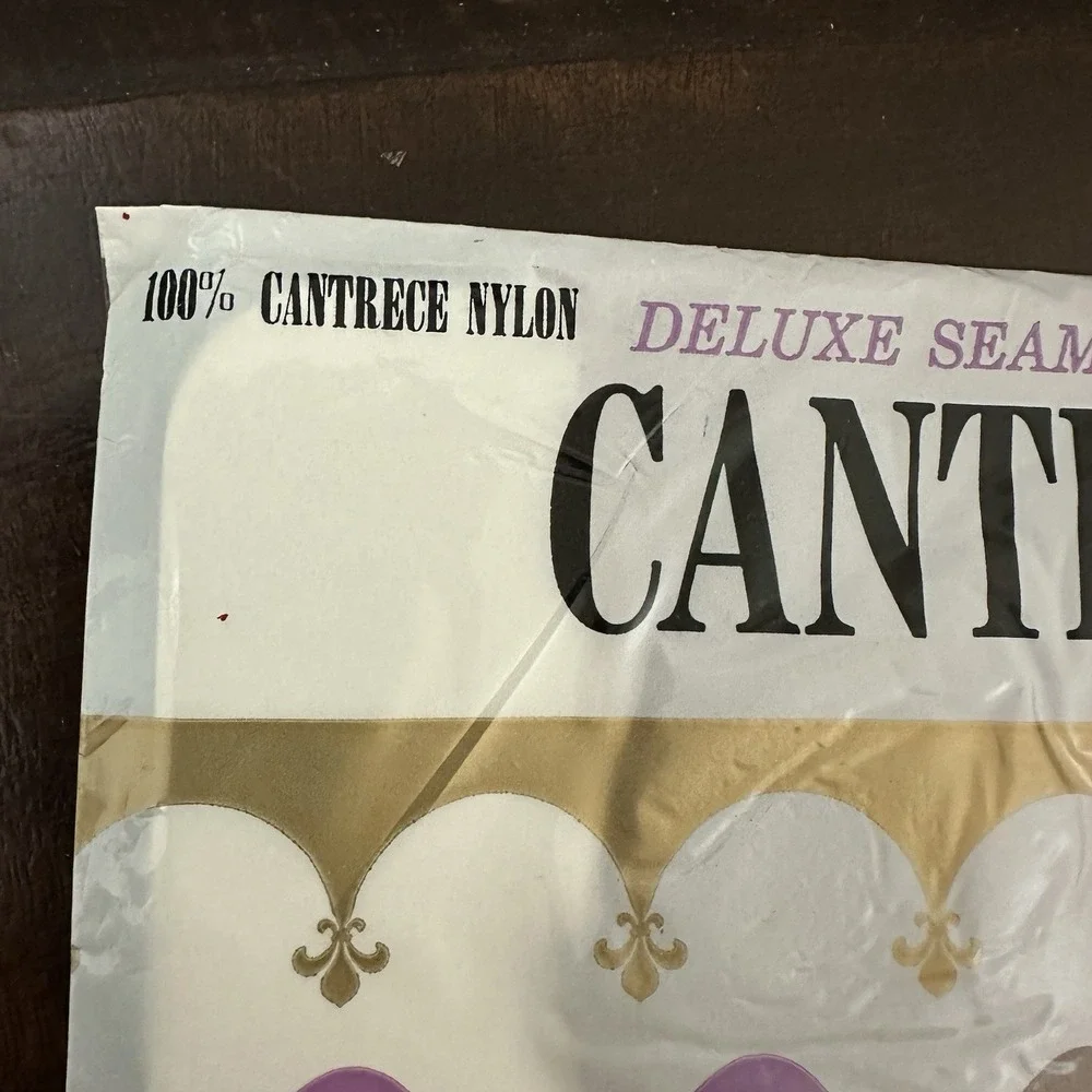 Vintage CANTRECE Deluxe Seamless Sheer Stockings Golden Sand Size 8-9 NEW